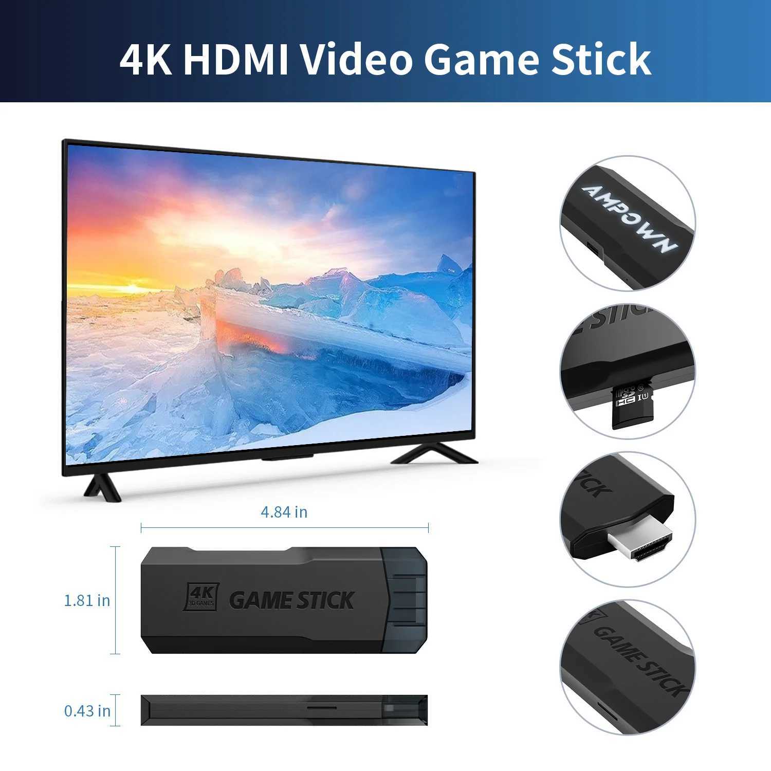 GD20 Console Mini TV Handheld Game Player Game Stick 4K 70000 Retro Gaming Wireless Controller Video Juegos Jogos HD Game Console Y241109