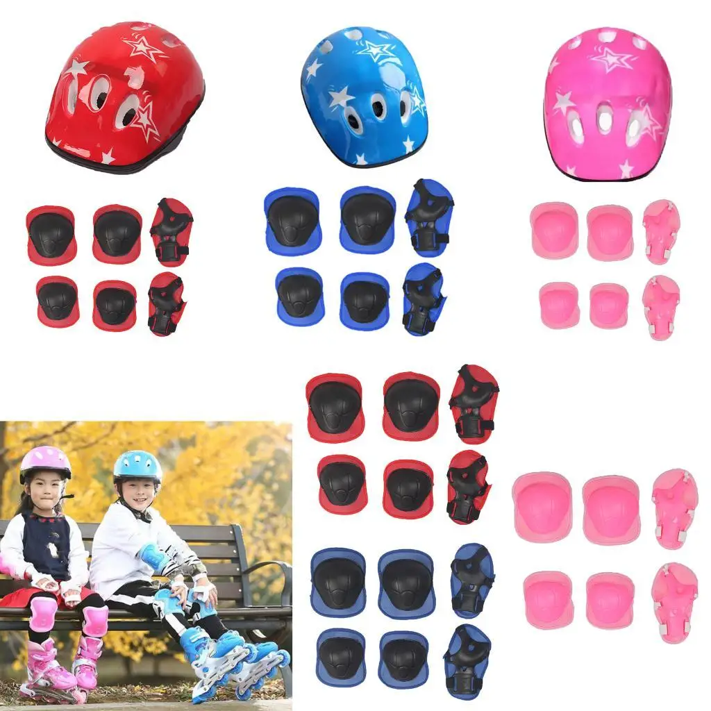 new 6/7Pcs Elbow Wrist 2025 Knee Pads Sport Protective Gear Guard for Kids Skating Outdoor Sports Protective Gear Set