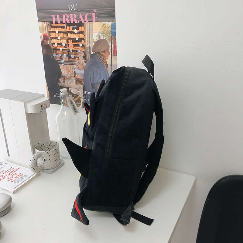 Backpack Cartoon Black hedgehog Plush Schoolbag Student School Girls Cool High Capacity Women's Bag Gift