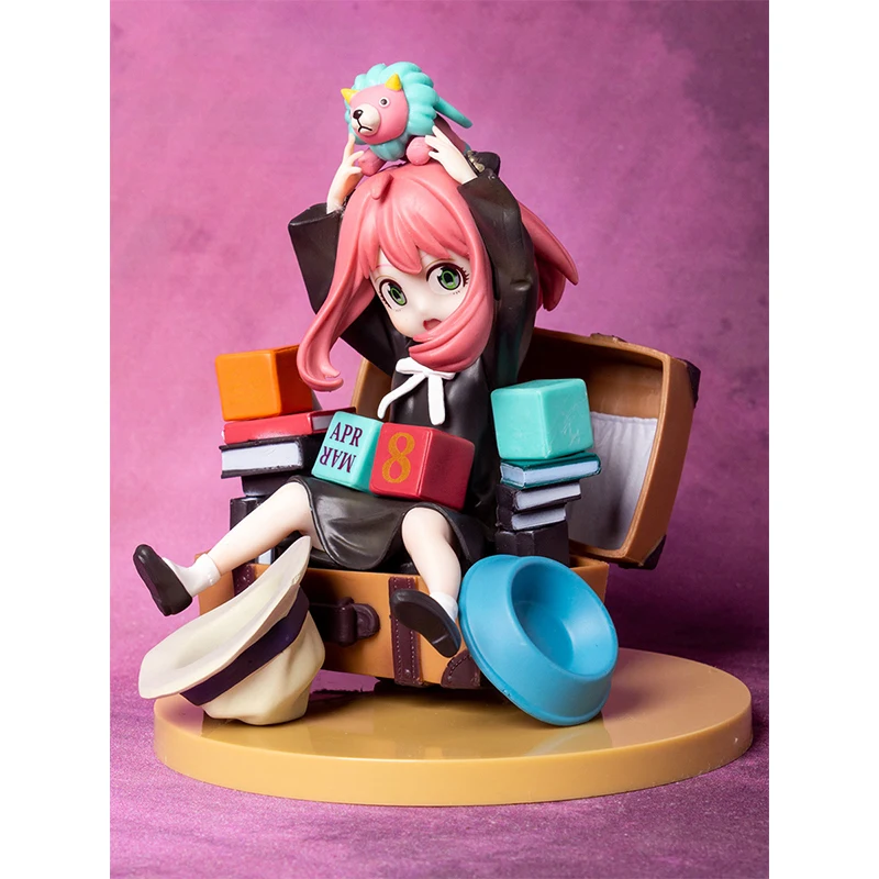 Spy X Family Anime Anya Figure Toys Loid Yor Forger Chibi Anua Figure With Base Figurine PVC Model Dolls Toy Gifts For Kids smile