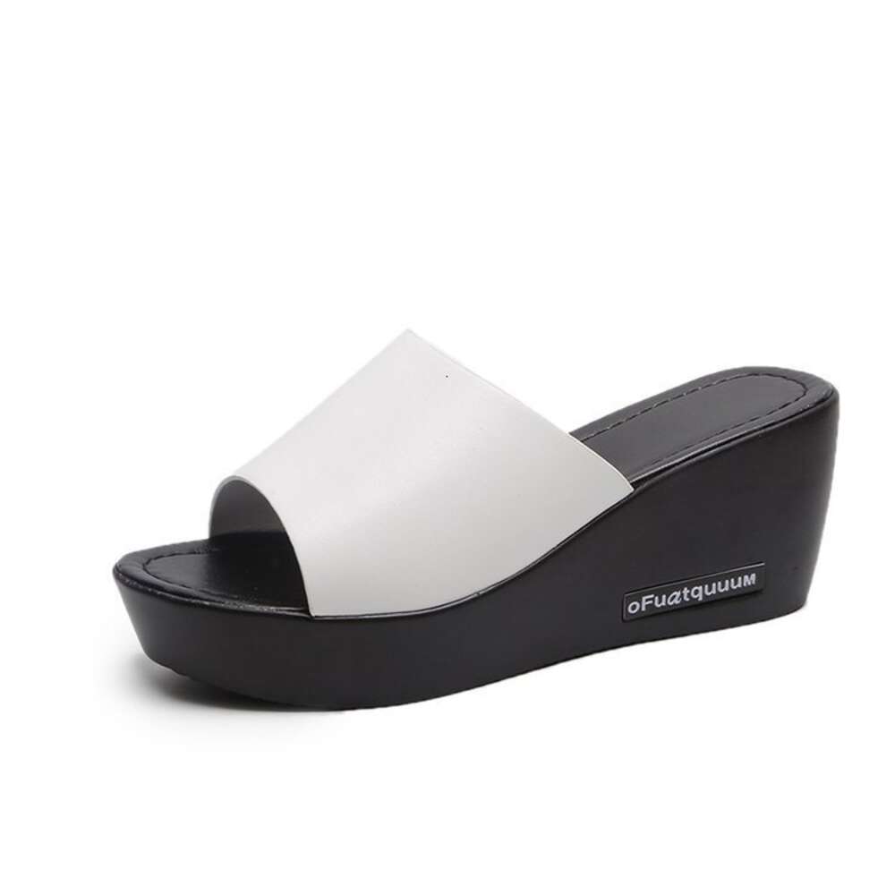 Pok Heel Slippers, Female Internet Celebrity, Same Style for Students, Summer Outwear, Thick Sole 2024 New Pregnant Women's Anti Slip One Line Be