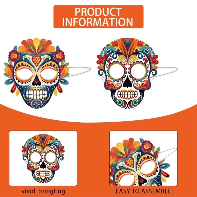 Skull Face new Covering Masks Bone Masquerade Masks Day of The Dead Masks Halloween 2025 Costumes Masks for Mexicans Masquerade