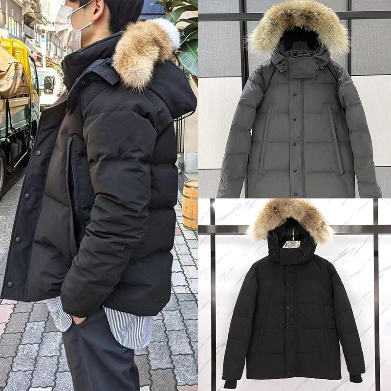 mens Winter jacket Large pockets Wyndham jacket puffer jacket pocket canadian down jackets parka hooded padded thermal top for men women couples coat