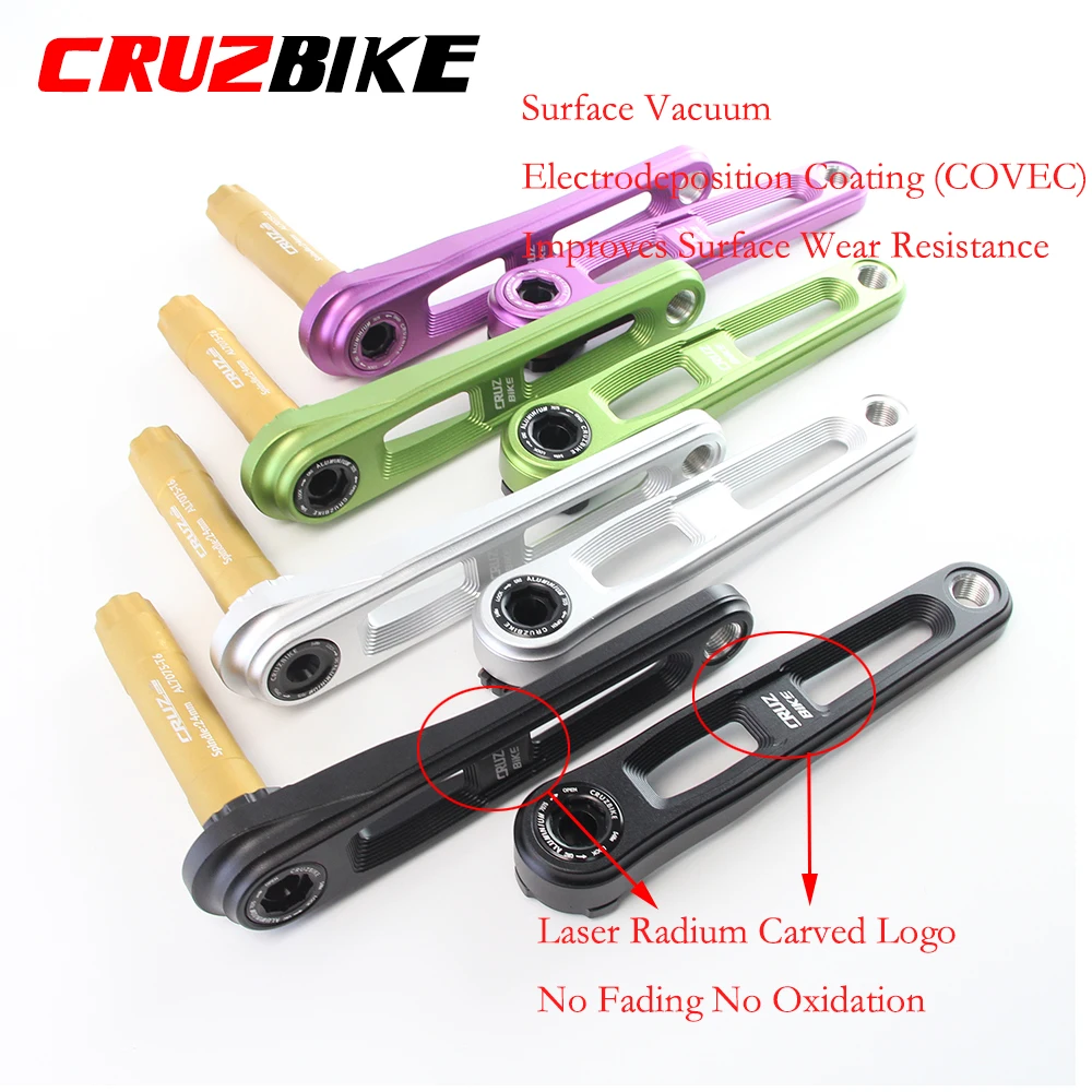 CRUZbike Folding Bike Crankset Ultralight 155/160/165/170mm Hollow Tech Crank Aluminum Alloy Bicycle Parts Accessories