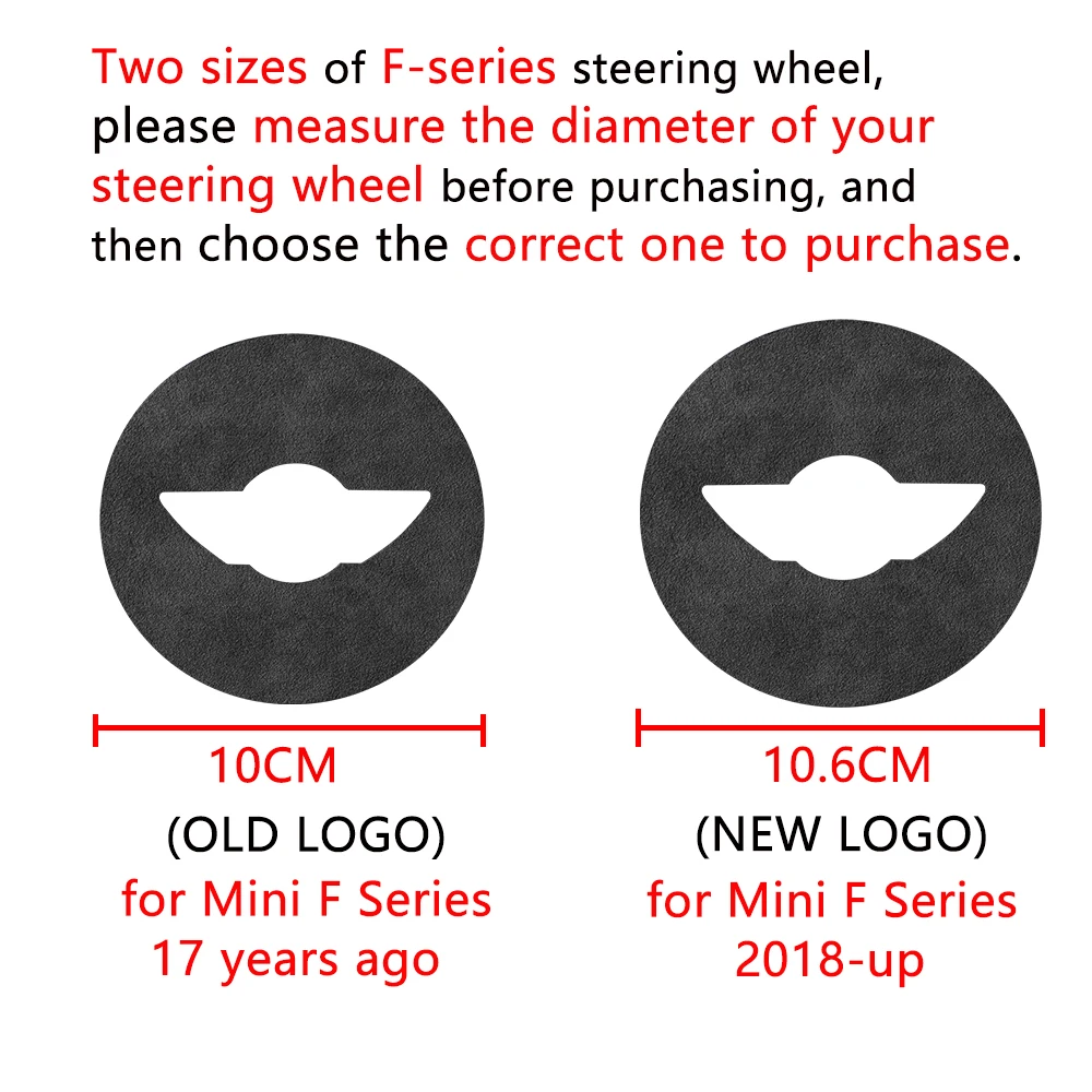 Suede Mini Super For Cooper F54 F55 F56 F57 F60 R55 R56 R57 R58 R59 R60 R61 Flannel Car Steering Wheel Center Cover Trim Sticker smile