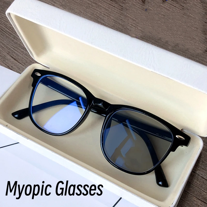 Classic Anti-blue Light Photochromic Myopia 2025 Glasses Ultra Light Eyewear Unisex Oversized Frame Short new Sight Eyeglasses