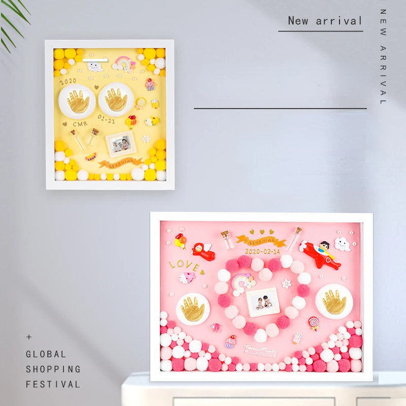 Footprint Newborn Print Handprint Pad Lanugo Souvenires Baby Hand Print Pad Hundred Days Anniversary Commemorative Gifts smile