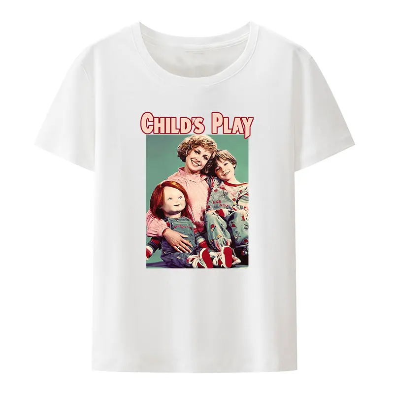 Men Chucky Child'S Play Tops T Shirts Doll Murder Bloody Vintage Tee Shirt Haruku Crew Neck T-Shirts Pure Unique Tops smile -