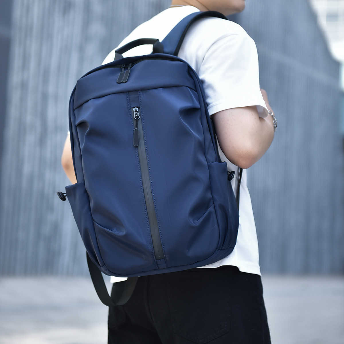 Leisure backpack men's Korean version trendy college student backpack fashionable and simple commuting lightweight computer bag