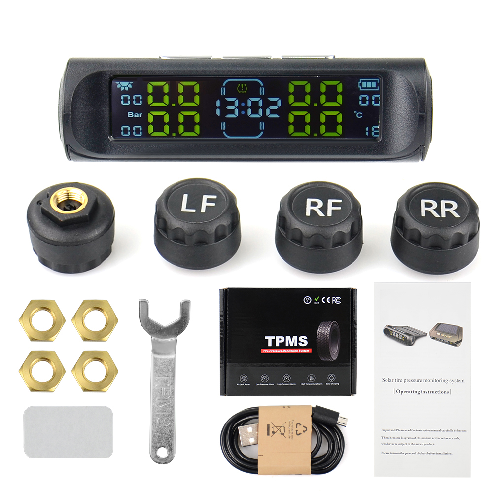 new Truck Car TPMS Tire Pressure Monitoring 2025 System Auto Display Alarm Monitoring USB Charging Temperature Alert With 6 Sensors