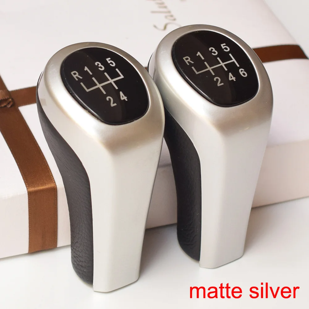 Gear Shift Knob 1Pcs Fit For Z4 E85 E86/Z5/Z8 E52 Manual 5 6 Speed Car Stick Gear Lever Shifter HandBall ABS Leather smile