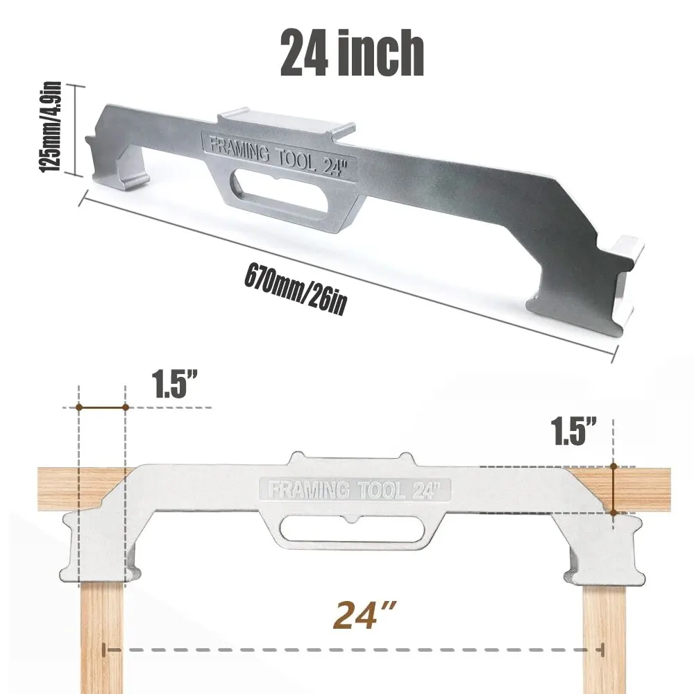 Center Stud Layout 12-24 Inch Wall Accurate Measurement Framing Spacing Positioning Jig 2025 Cast Aluminum Wall Stud new Framing Tool