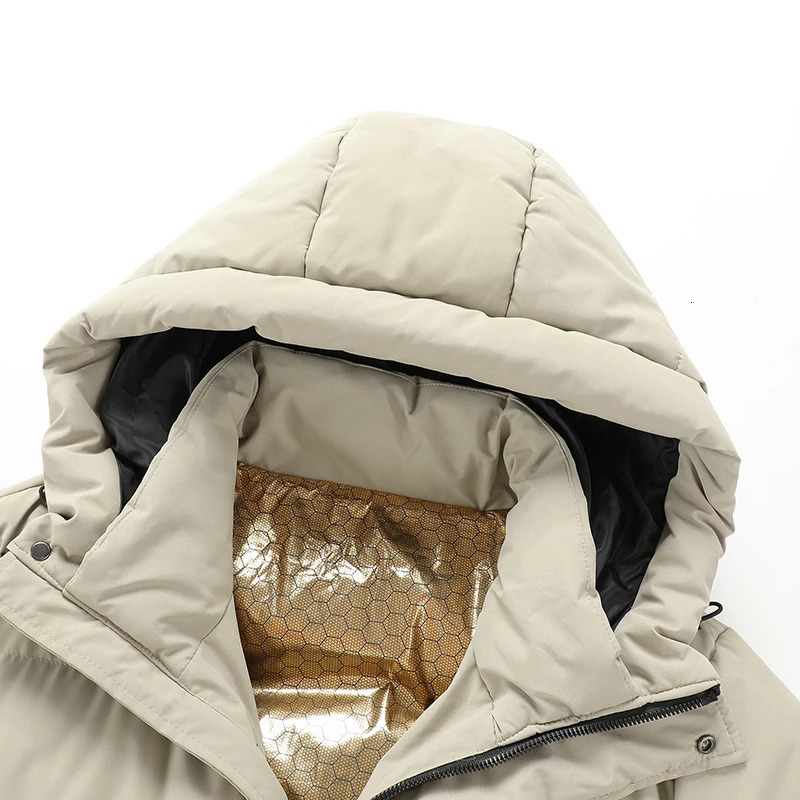 Plus Size 7XL Parka Mens Waterproof Graphene Lining Winter Warm Thick Cotton Pad Long Jacket Windproof Coat 241108