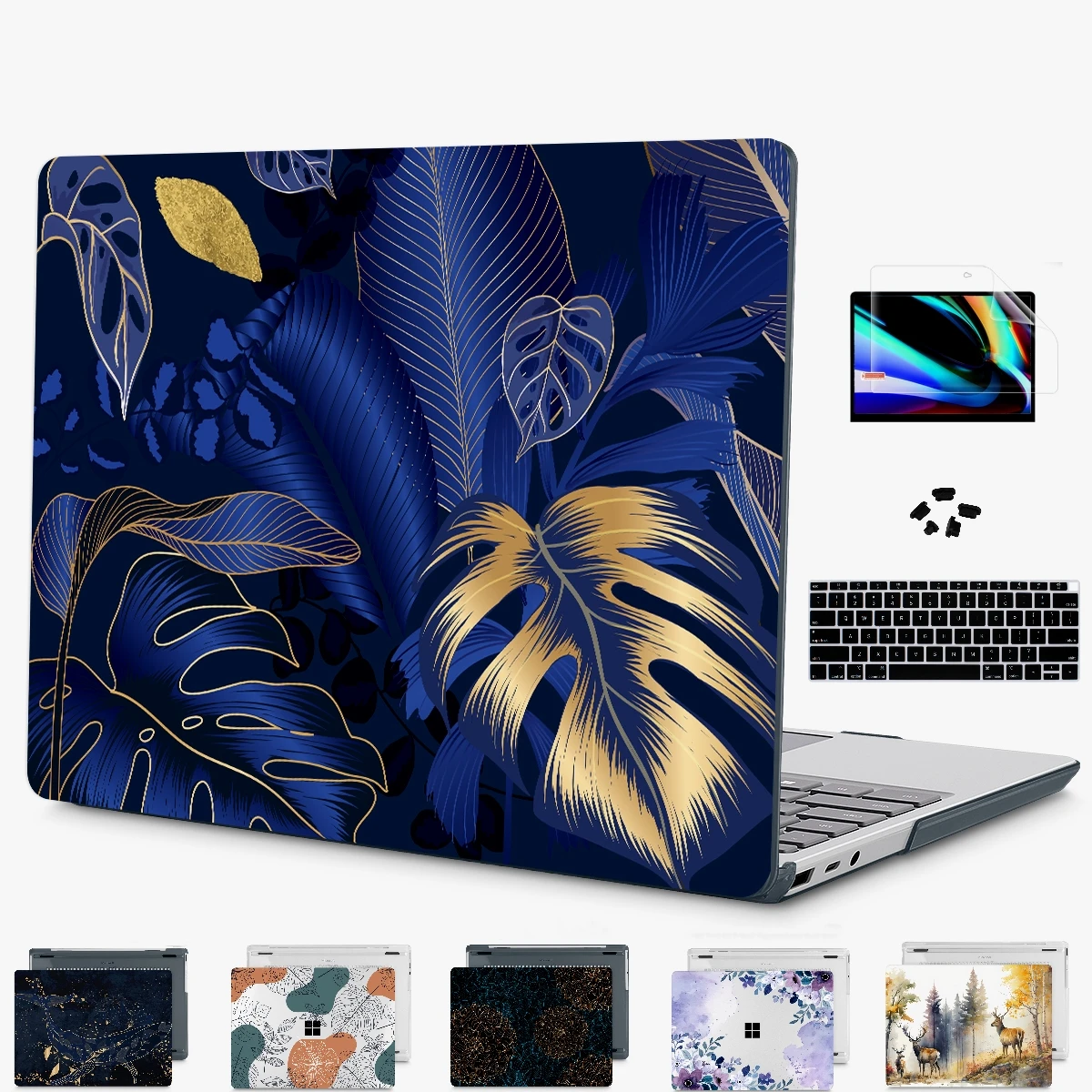 Flora Case Compatible ddmysmile Dark For 13.5" Microsoft Surface Laptop 5/4/3 With Metal Palm Rest Model 1951/1868 Plastic Hard Shell Case Smile 