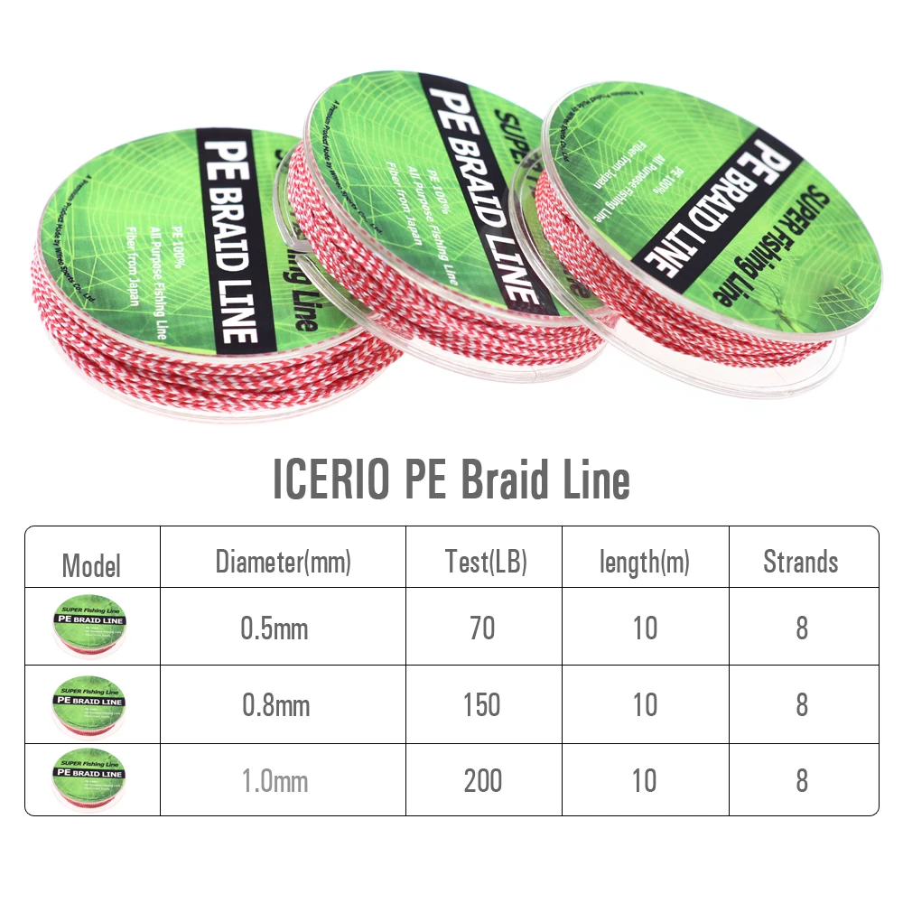 5 Meter PE ICERIO Braided Fishing Line for Assist Jig Hook Saltwater Fishing Jigging Hook DIY Trolling Lure Tied Line smile