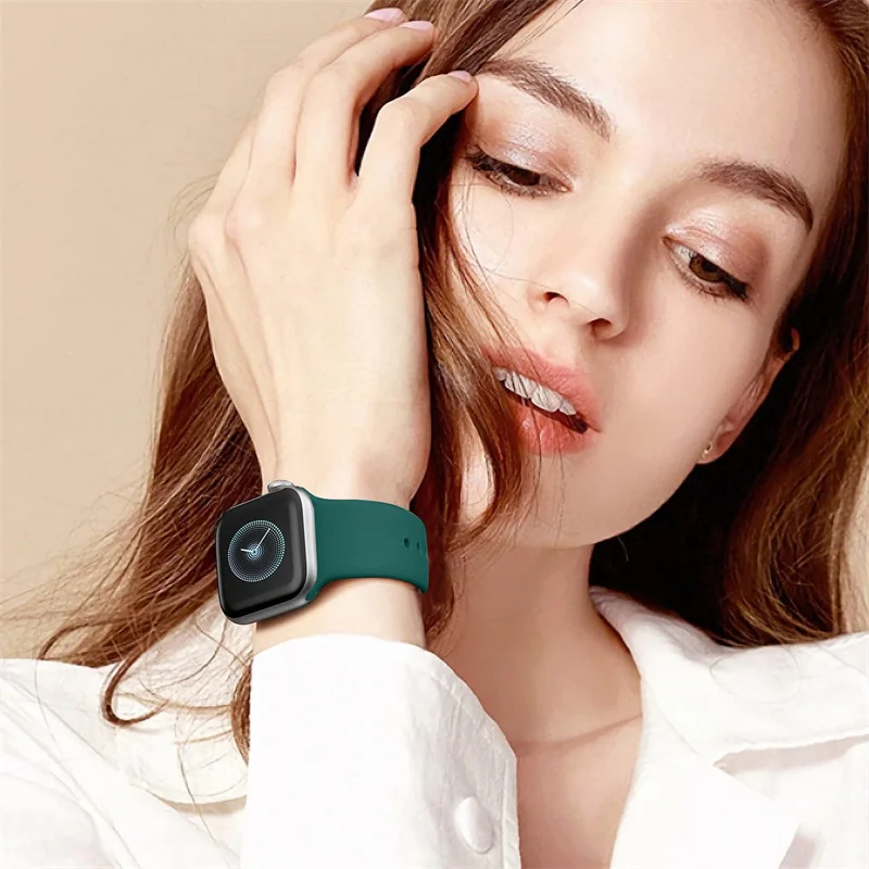 Sport Strap For Apple Watch Band 42 44 45 49mm S-M wristband Silicone bracelet iwatch series 9 7 6 5 4 se 8 ultra 2 49 mm