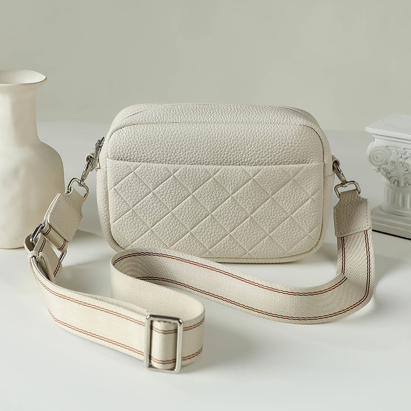 2024 new genuine leather top layer cowhide crossbody women's single shoulder small square bag free shipping