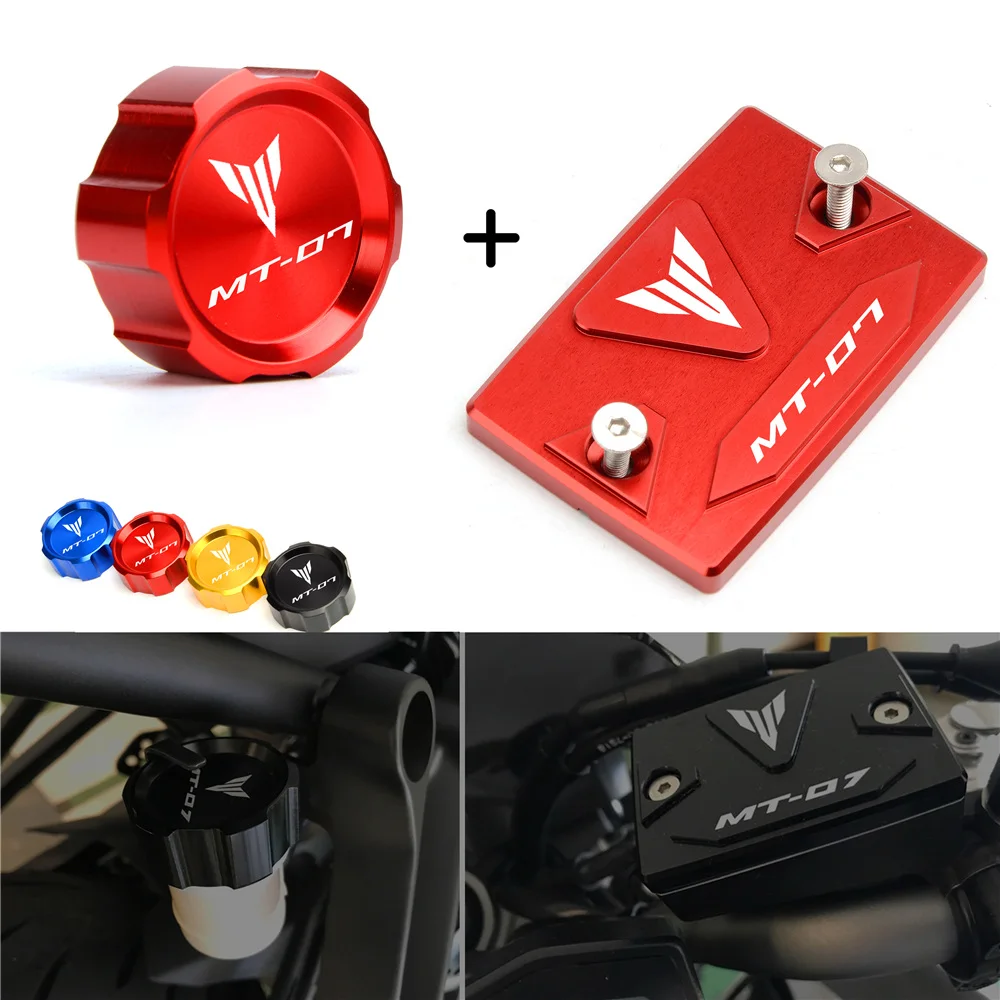 For Yamaha MT09 mt 09 07 2014-2020 MT07 2021-2023 Accessories Motorcycle Front and Rear Brake Tank Cap + Engine Oil Filler Cap