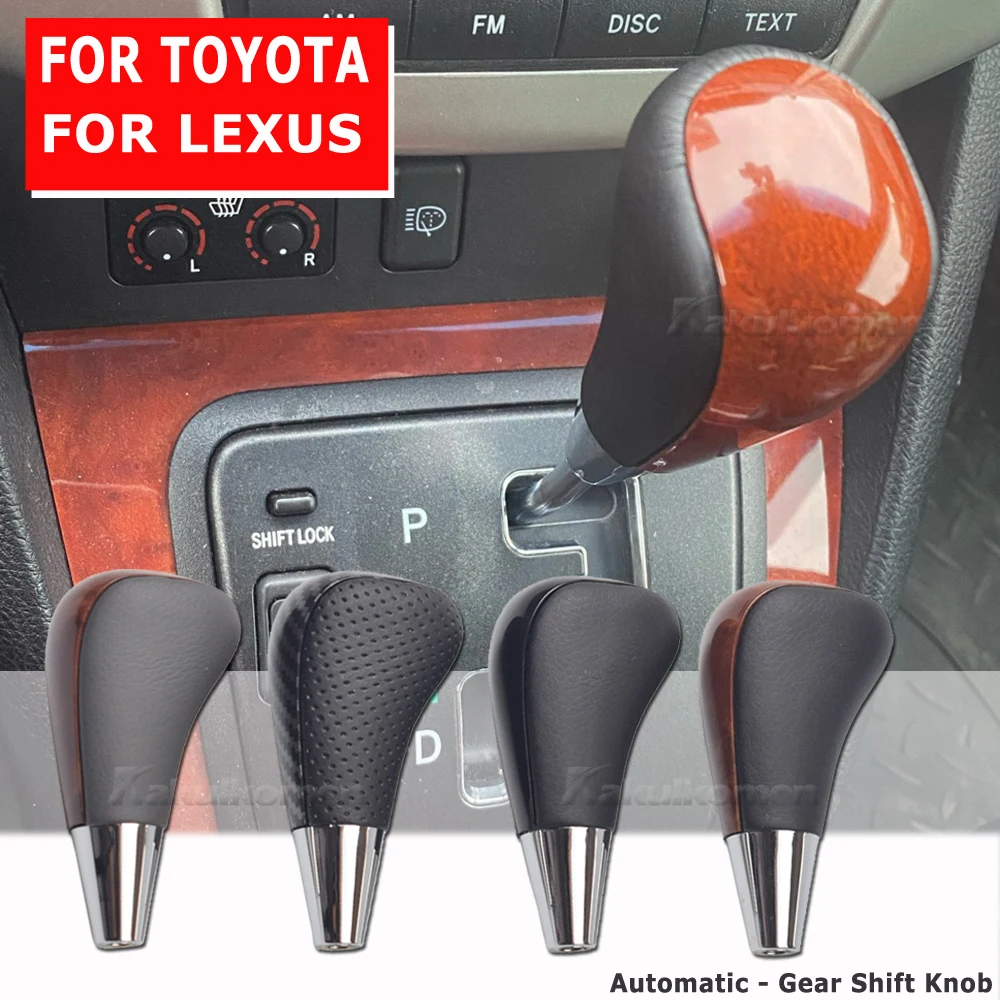 Gear Knob Automatic Shift Leather Shifter Lever ddmysmile Stick For Toyota Corolla Camry Yaris Rav4 For Lexus IS GS LS RX ES Models Smile