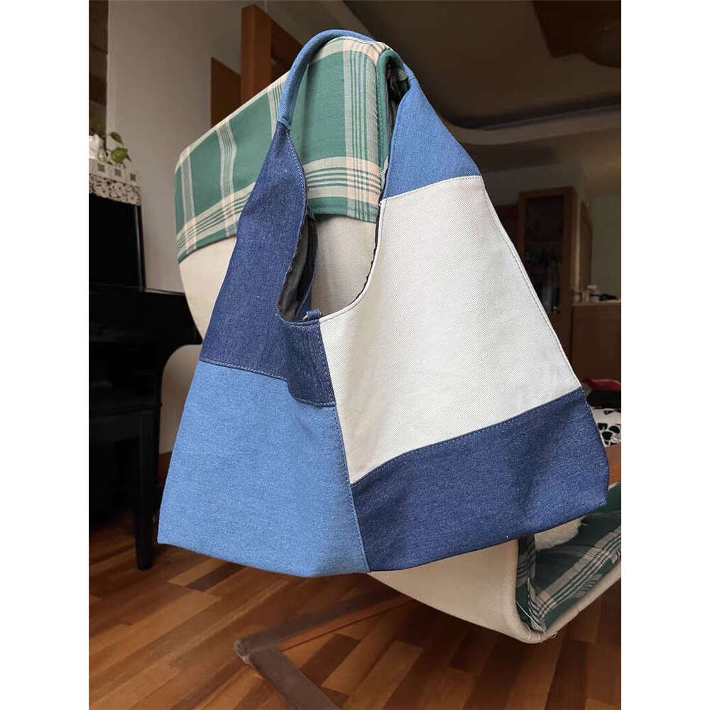 Patchwork Design Women Shoulder Bag Fashion Denim Female Handbags large capacity Jeans big Totes