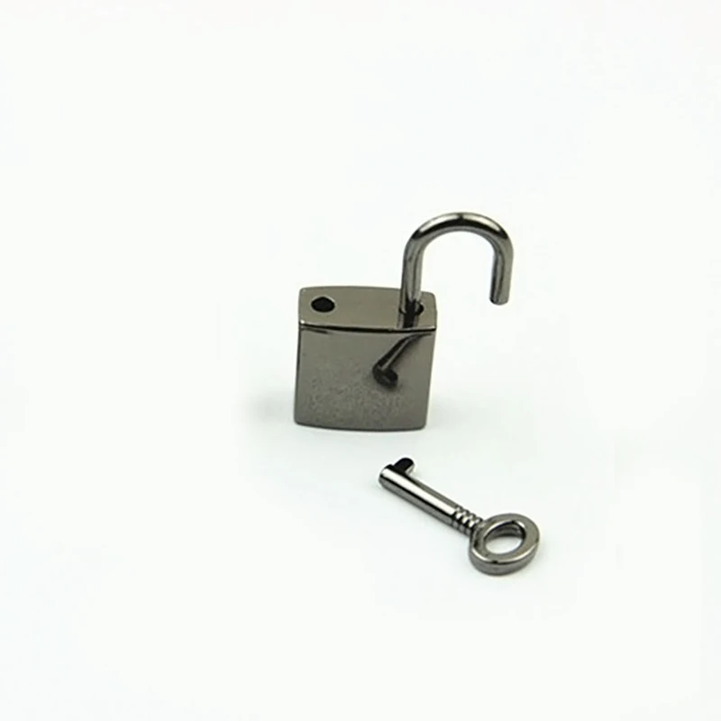 Creative Small Square Lock With Keys Real Lock For Luggage Handbag Jewelry Box Case Glossy Padlock Home Hardware