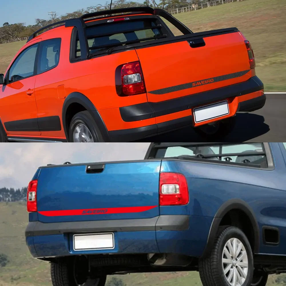 For Volkswagen Saveiro Pickup Tailgate Decals Car Rear Tail Stickers Truck Graphics Vinyl Decor Cover Auto Tuning Accessories