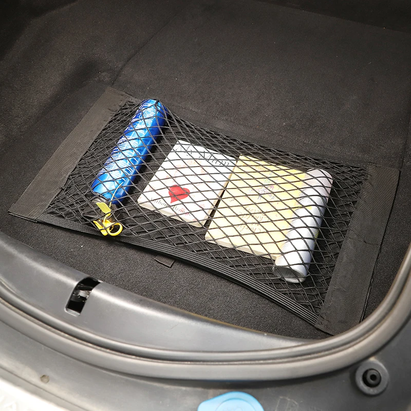 For Jaguar F-TYPE 2013-2022 Polyester Black Car Trunk Storage Mesh Bag Cargo Storage Net Car Accessories