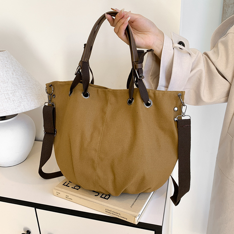 2025 Designer 2024 Lazy Style 3 Large Capacity workwear Canvas Multi functional Shoulder Crossbody Student Commuter Handheld Tote Bag