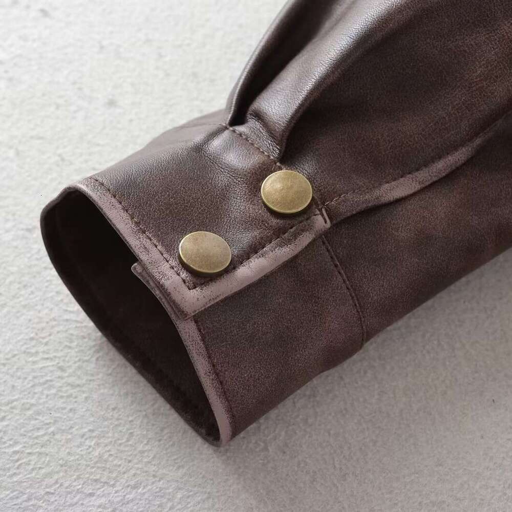 shanshi leather jacket women Autumn/Winter New Women's Wear Heavy Duty Color Cleaning and Water Washing Loose Leather Jacket