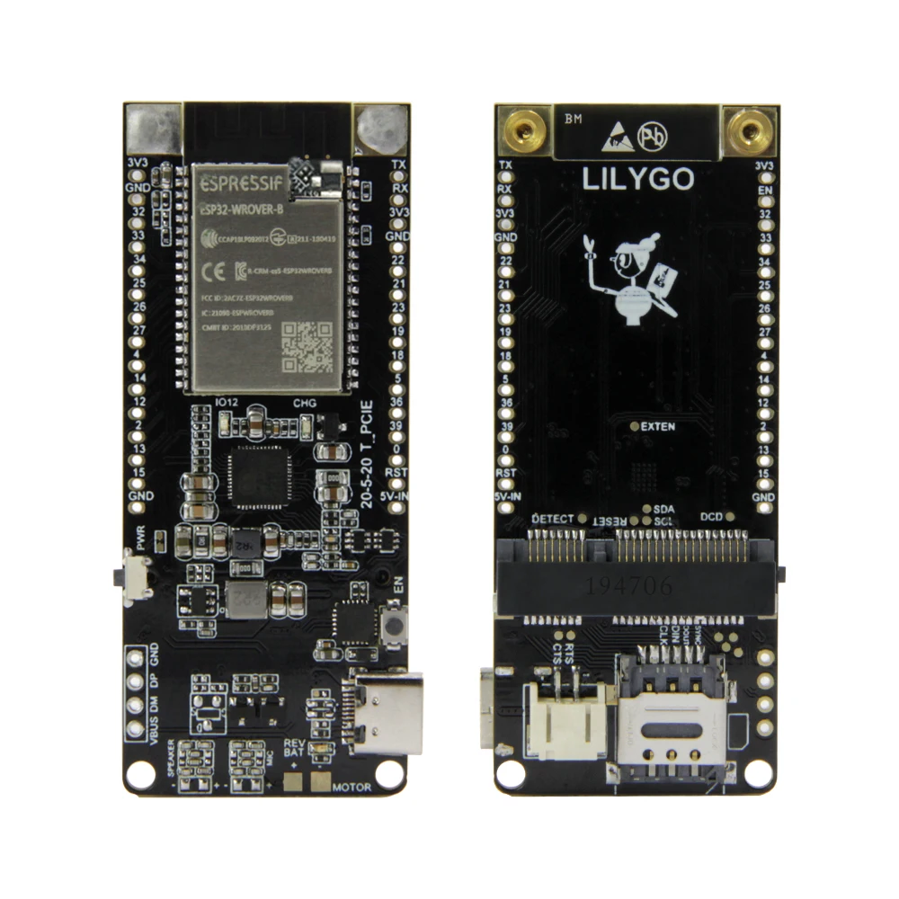 T-PCIE ESP32-WROVER-B 4MB AXP192WIFI Bluetooth Board with SIMCom SIM7000G SIM7600SA SIM7600E SIM7600JC-H SIM7070G LTE 4G module