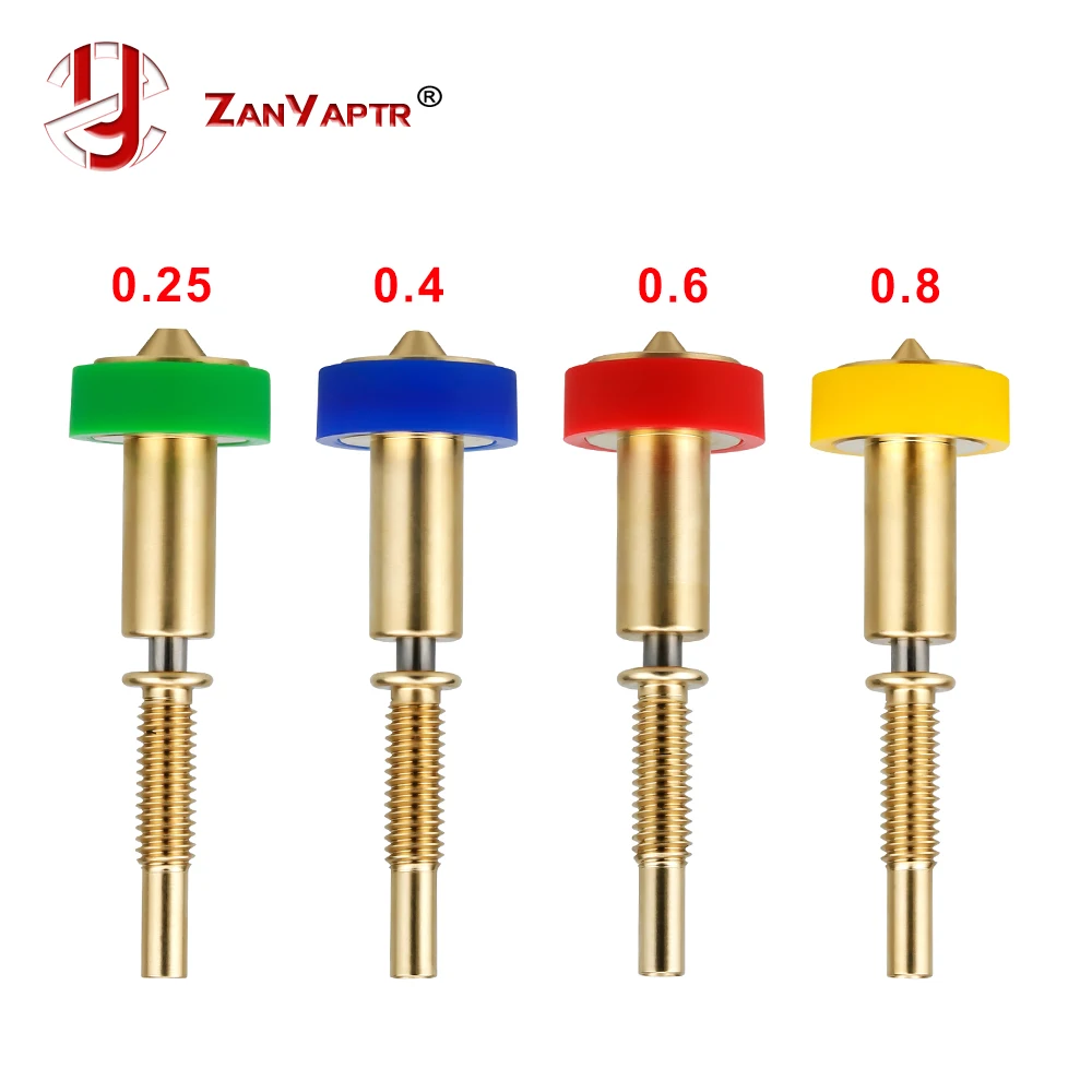 4pcs Clone E3D Nozzle All-in-one Bimetal Nozzles new 0.25/0.4/0.6/0.8mm Heatbreak Brass Titanium For 2025 E3D Hotend Extruder