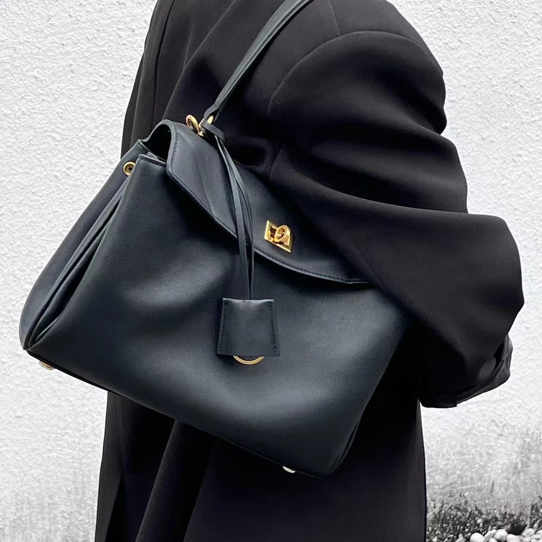 Genuine Handbag Fashionable New And High-End Soft Leather Tote Bag, Street Retro Large Bag Head Layer Cowhide Genuine Leather