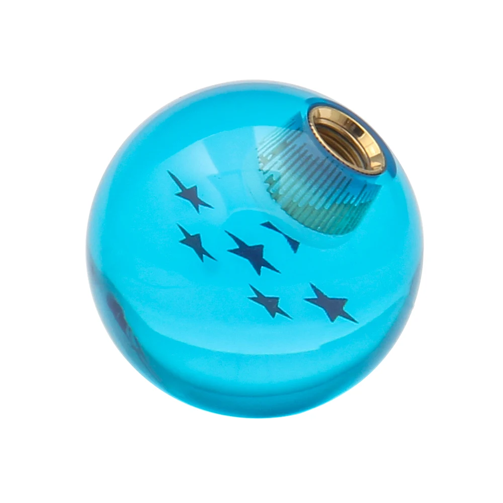 Auto Shift Universal 54mm Knob Acrylic Crystal Car Star Ball Gear Shift Knob With Screw Nut Blue SK-1004-BL smile