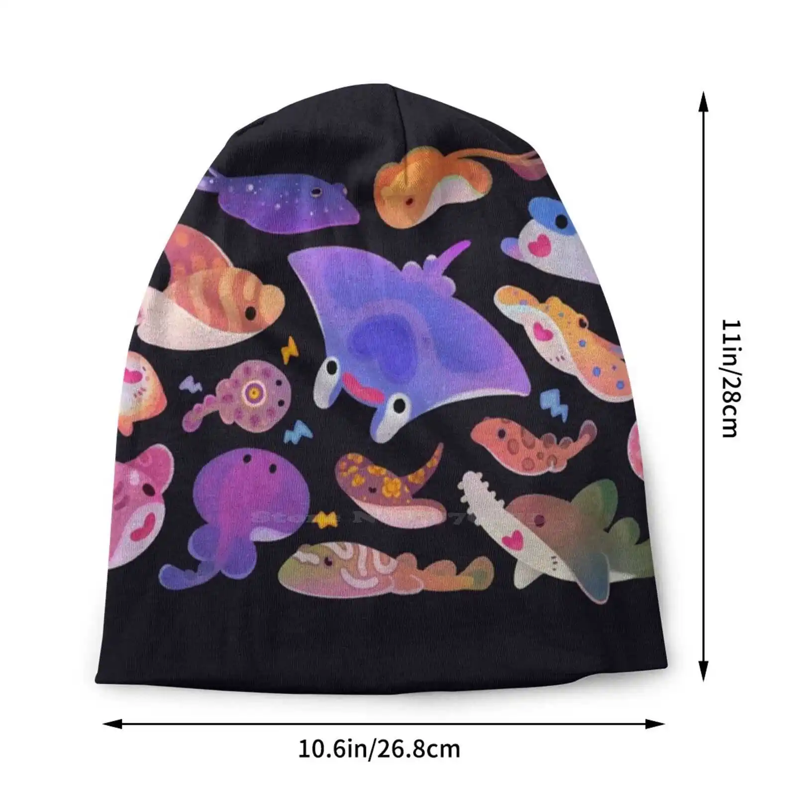 Ray Day 2 Knitted Hat Warm Beanie Outdoor Caps Pikaole Summer Marine Life Biology Cute Kawaii Animal Ocean Sea Skates Bat Ray