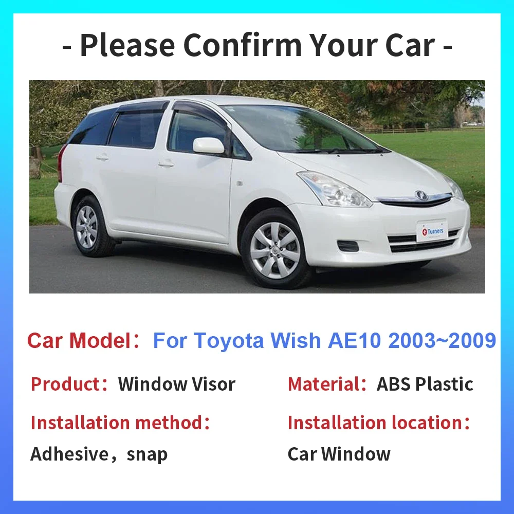 Ae10 For Toyota 2003~2009 Car Windows Visor ddmysmile Vent Cover Awnings Shelters Sun Rain Guard Deflector Exterior Accessories Smile
