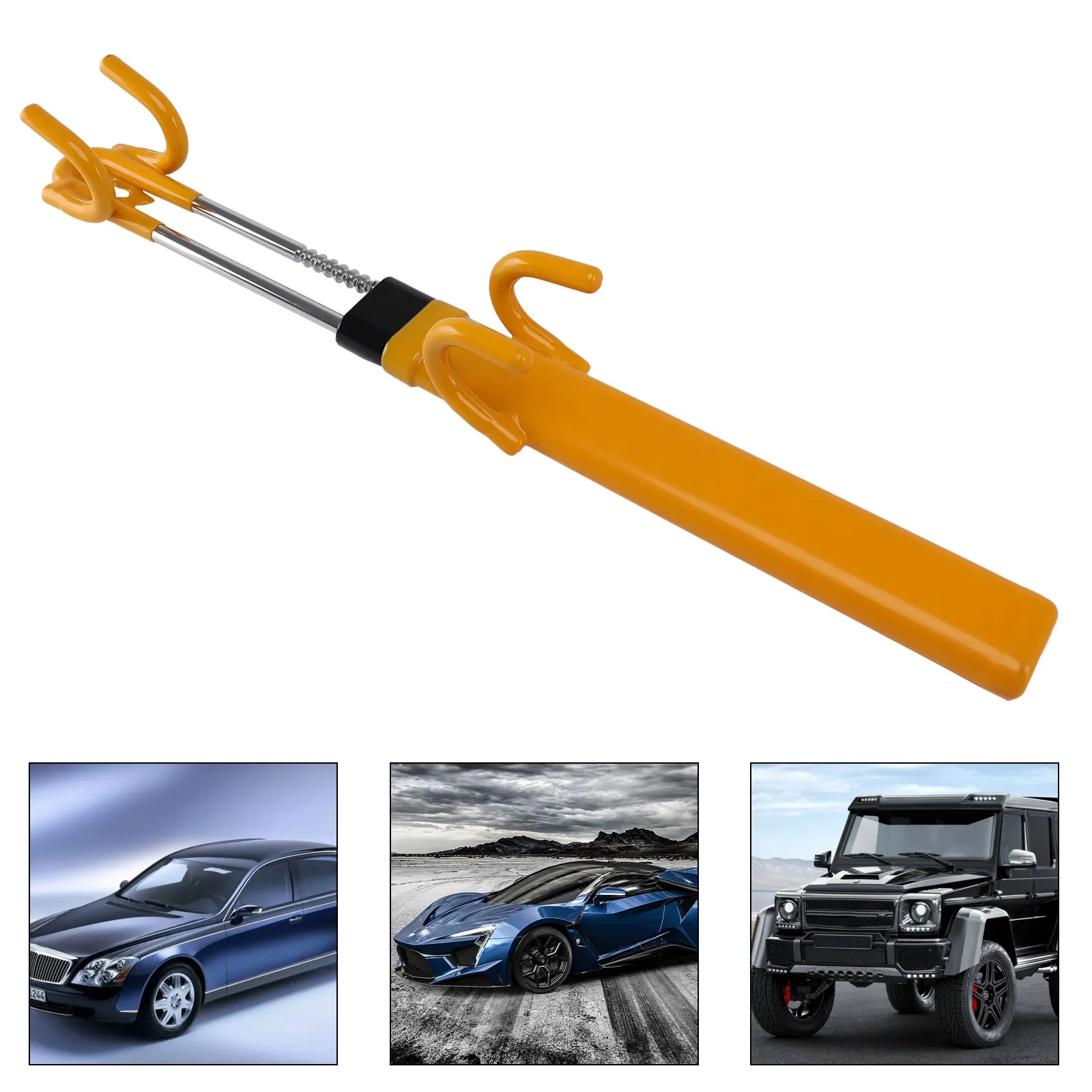 Double Locks ALLREY Hook Heavy Duty Double Anti Theft Adjustable Length Car Lock Steering Wheel Lock Safety Tool Accessory smile