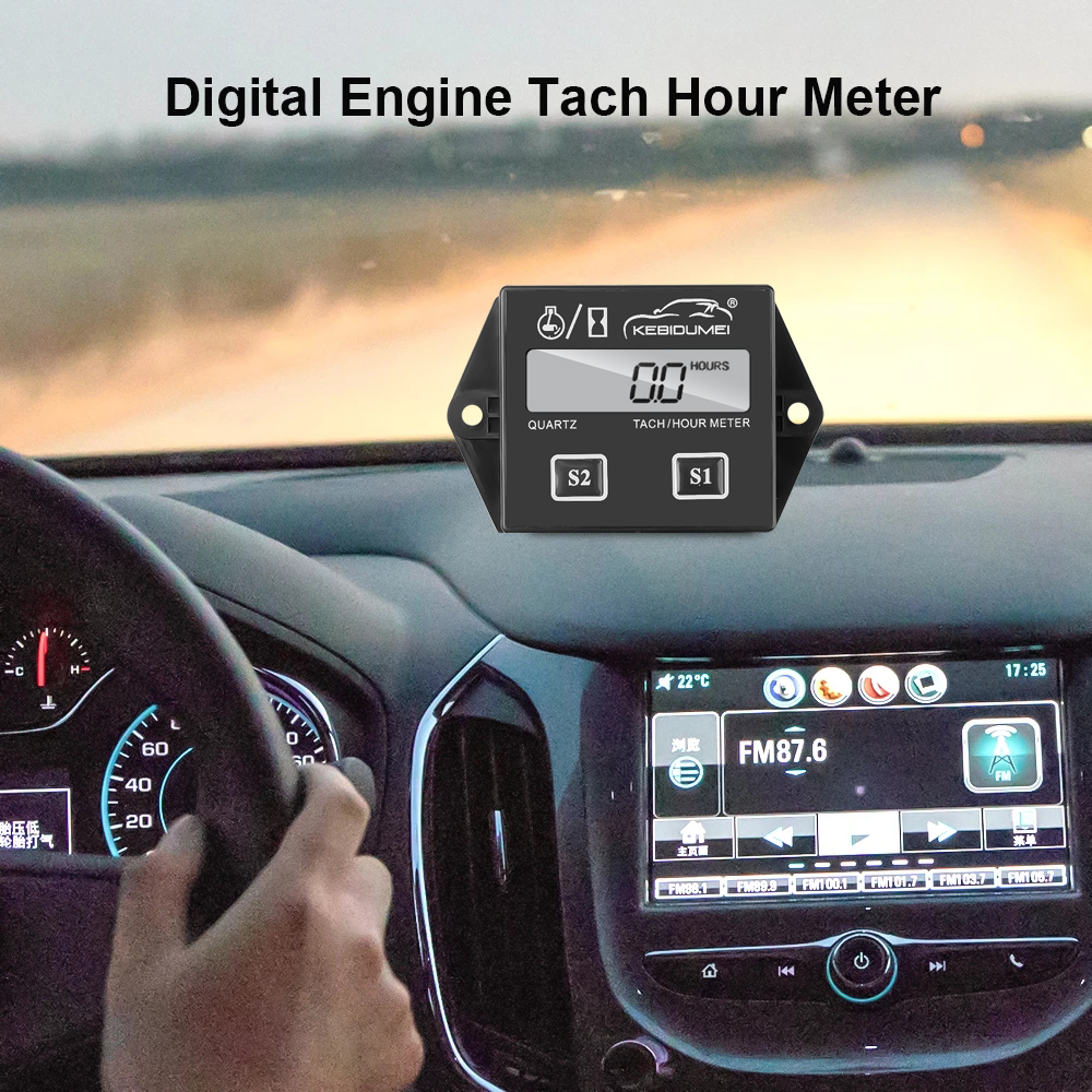 Digital Engine Tach Hour Meter Waterproof Tachometer Gauge Engine RPM LCD Display For Moto Marine Chainsaw Pit Bike Boat 2020