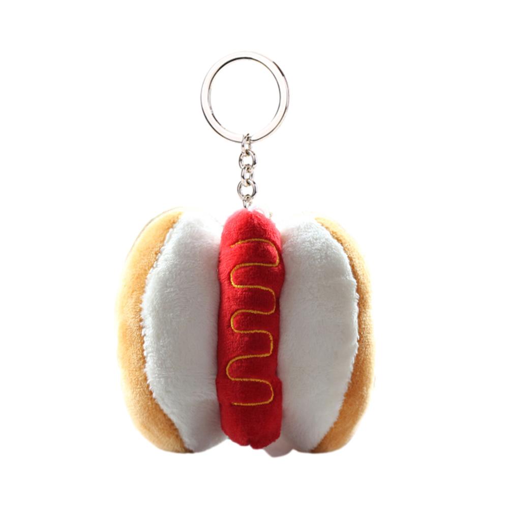 Kawaii Food Bread Hamburger Hot Dog French Fries Plush Novelty Pendant Plush Keychain Stuffed Doll Soft Pendant Hamburger P S5A4
