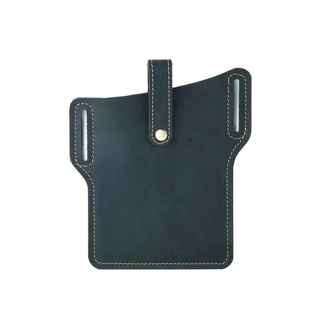 Leather Horse Moterm Crazy Men Waist Bags New Retro Wear Resistant Mobile Phone Bag Leisure Cowhide Male Belt Pouch Wholesale smile