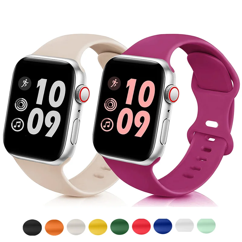 Sport Strap For Apple Watch Band 42 44 45 49mm S-M wristband Silicone bracelet iwatch series 9 7 6 5 4 se 8 ultra 2 49 mm