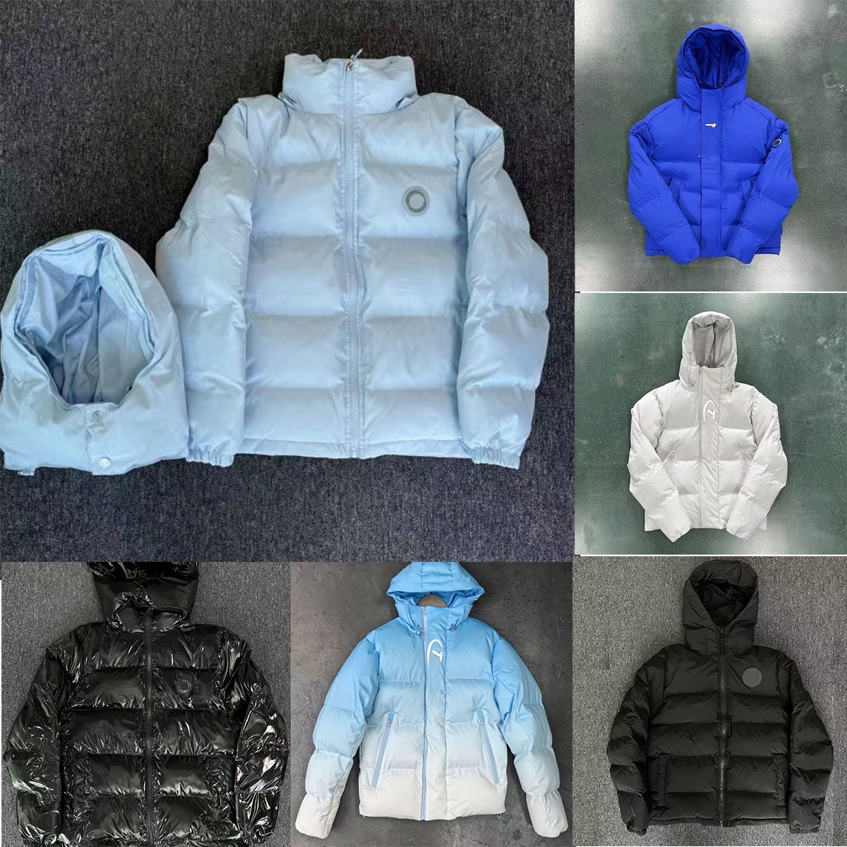 Mens Winter puffer jackets armband winter jacket hooded embroidery Zippers coat womens thicken Down noctilucent Outdoor Warm couple detachable down coats