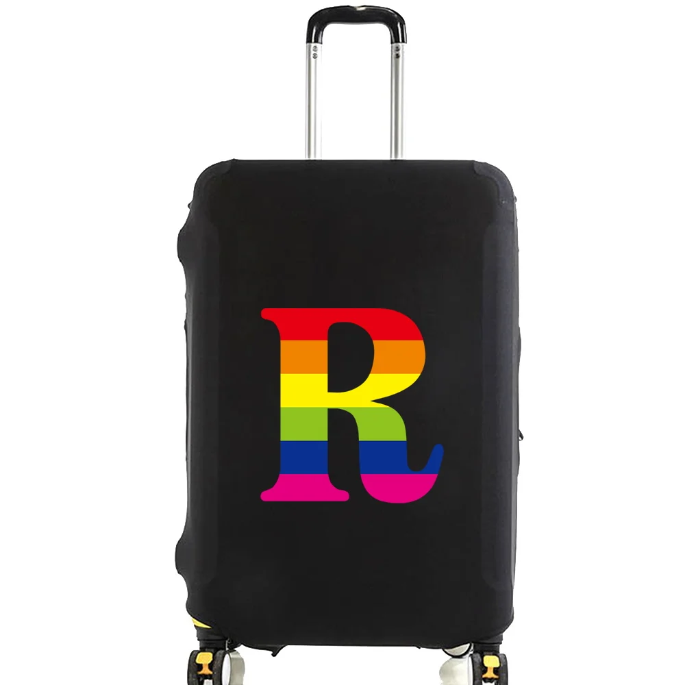 Suitcase Protective Case Lage Cover ddmysmile Rainbow Letter Name Pattern Travel Elastic Lage Dust Cover Apply 18-32 Suitcase Smile