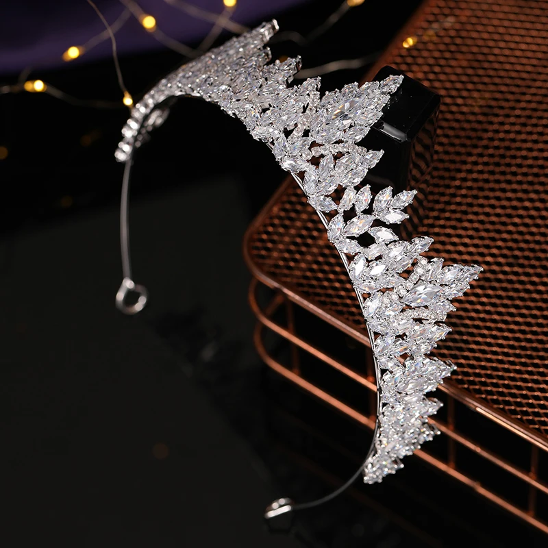 European Crown HADIYANA Wedding Crowns for Women Cubic Zirconia Big Headpieces Hair Accessories BCY6001 smile