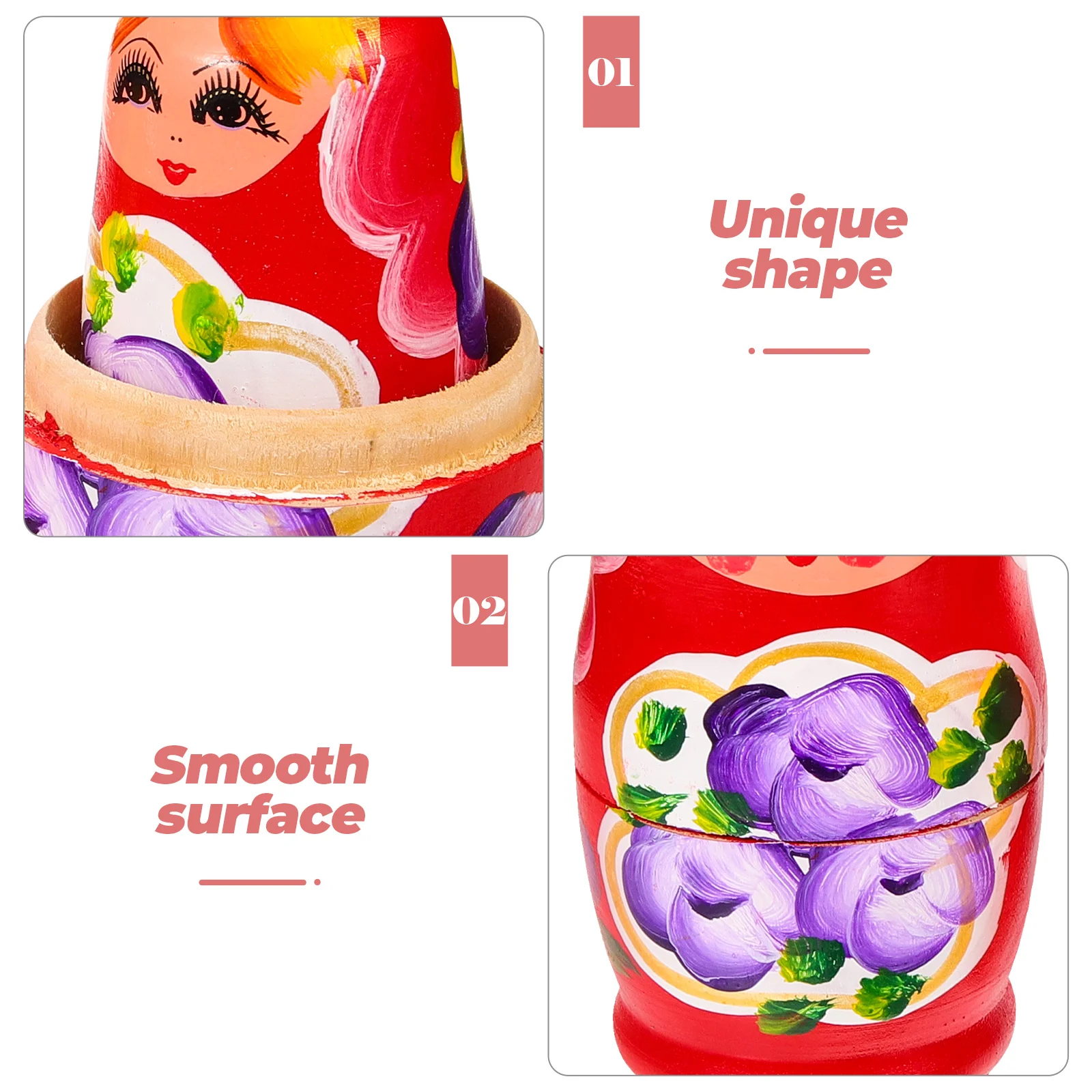 Matryoshka Wood Nesting new Russian Toy Household Kids 2025 Gift Wooden Girls Dolls
