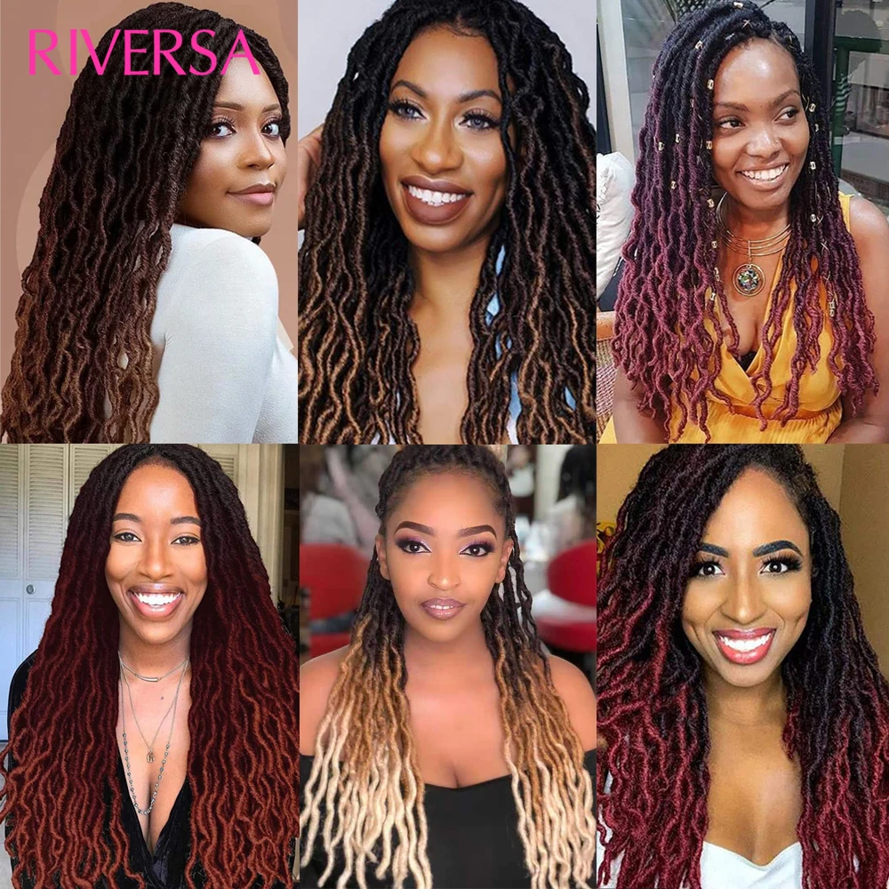 18 inch Faux Locs Crochet Hair Ombre Blonde Gypsy Locs Soft Crochet Dreadlocks Extensions Synthetic Braiding Hair Cheveux Braids