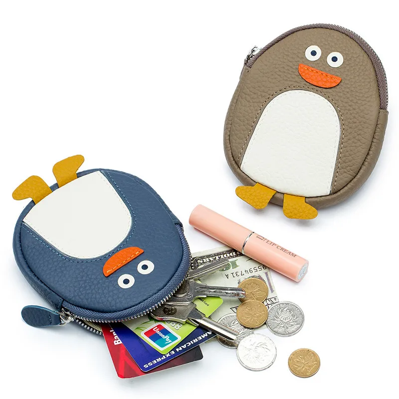 Penguin Leather Women's Cute Wallet New Creative Compartment ddmysmile Coin Purse Mini Clutch Bag Small Handbag Money Bag For Female Smile