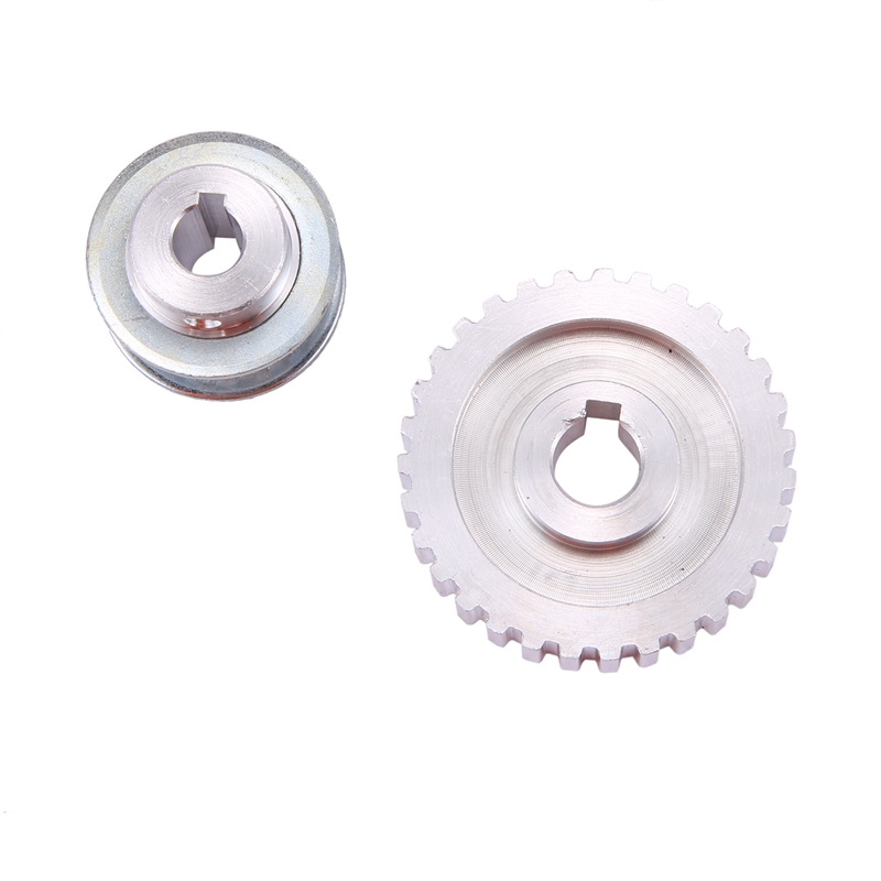 2Pcs Metal Synchronous Pulley Gear Motor Belt Gear Drive Wheel Gear S/N Cj0618 Mini Lathe Gears , Metal Cutting Machine Gears