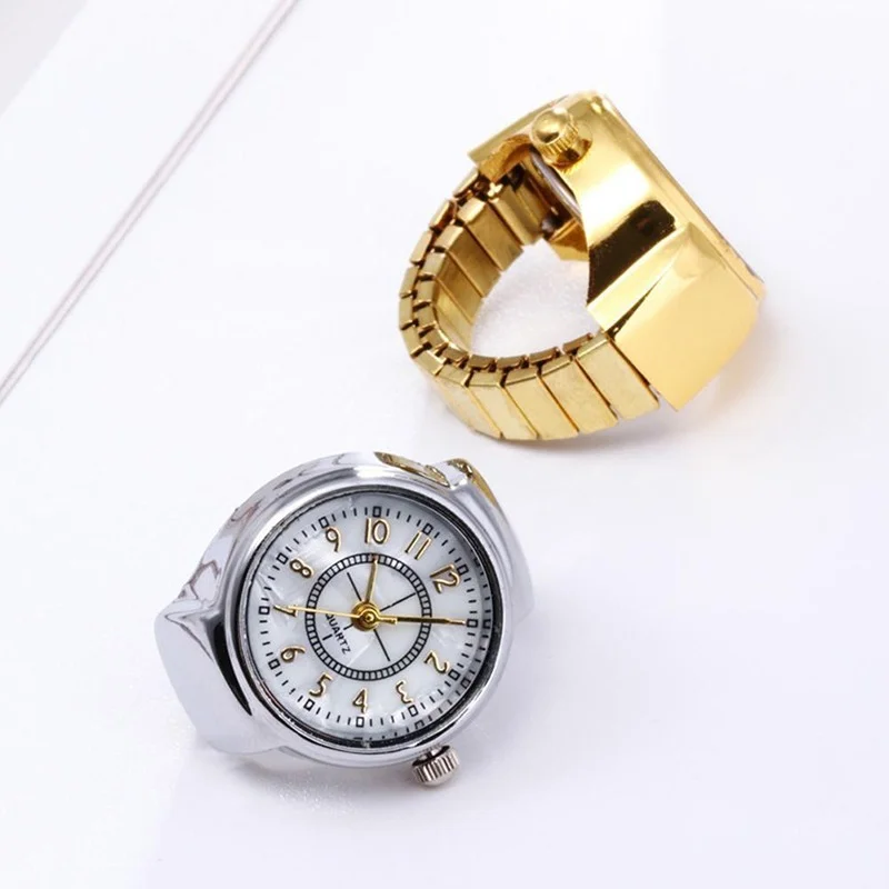 Couple for 2022 Watches Women Men Ring Watch Round Dial Arabic Numerals Analog Quartz Ring Watches Ladies Finger Ring Watch Gift smile
