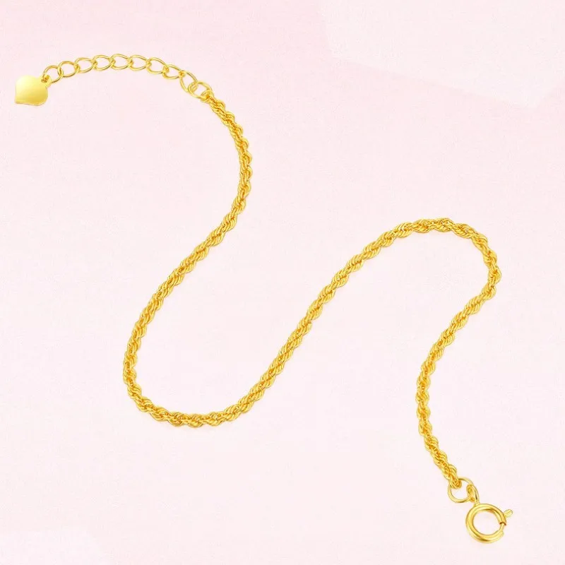 Authentic VITICEN Real Gold Au750 Twisted Chain Bracelet Adjustable Classic Present Exquisite ddmysmile Gift For Woman Fine Jewelry Smile