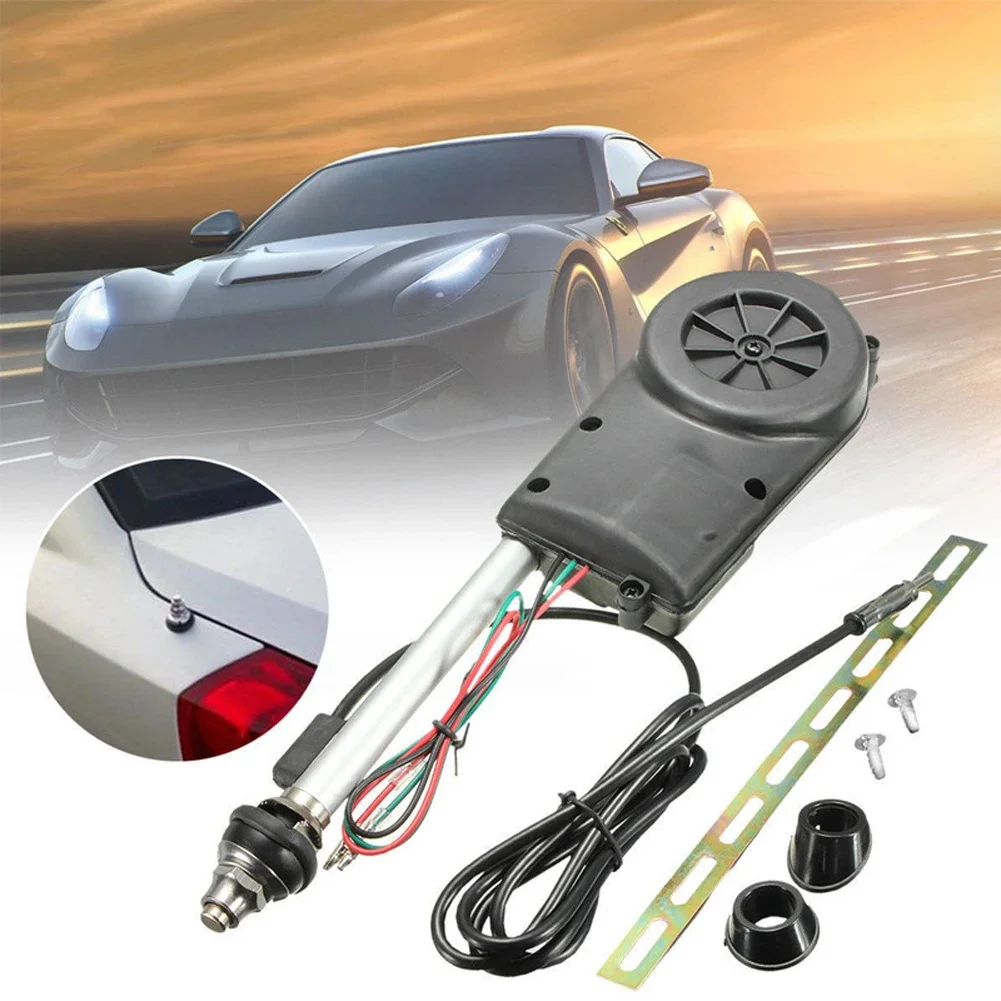 12V AM FM Adapter Car Audio Electric Antenna Automatic Wire Telescopic Exterior Vehicle Accessories For Car Radio Audio Accessor